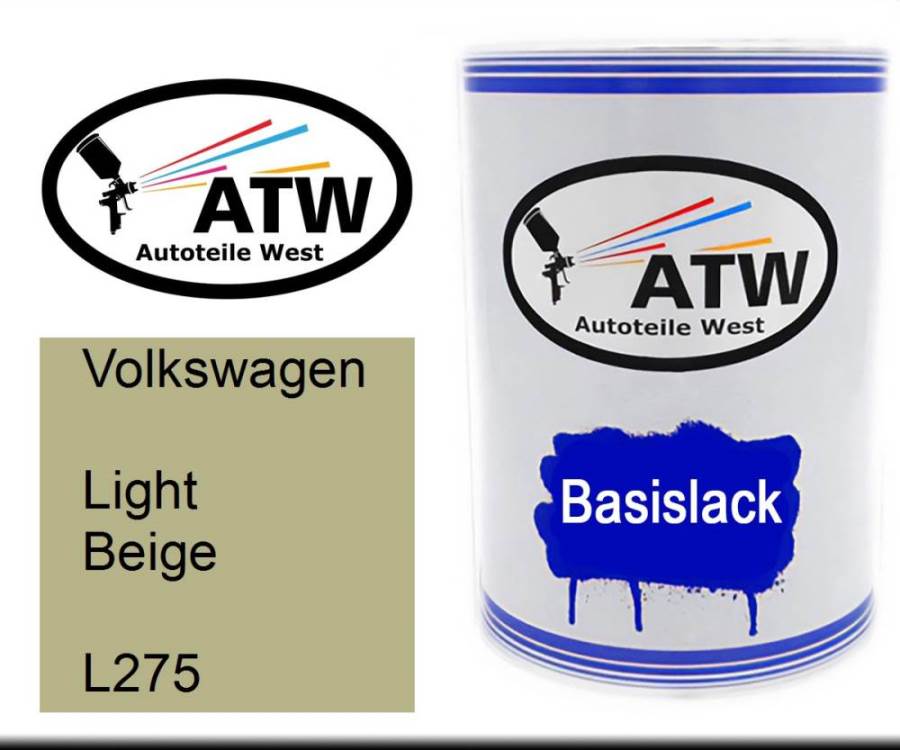 Volkswagen, Light Beige, L275: 500ml Lackdose, von ATW Autoteile West.